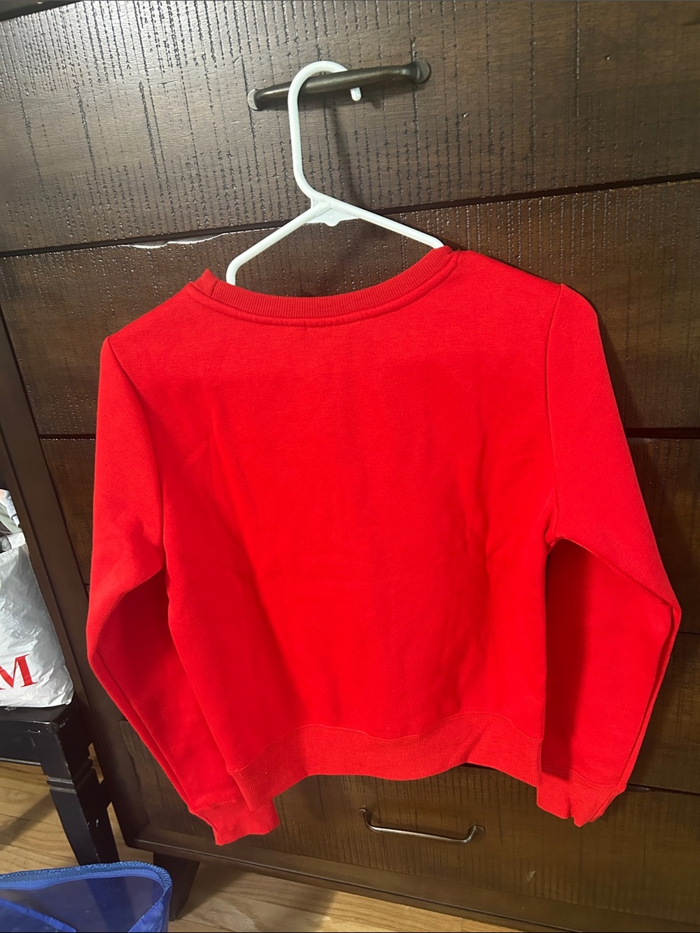 Betty Boop Red Holiday Sweatshirt with Gift Graphic - Picture 3 of 4